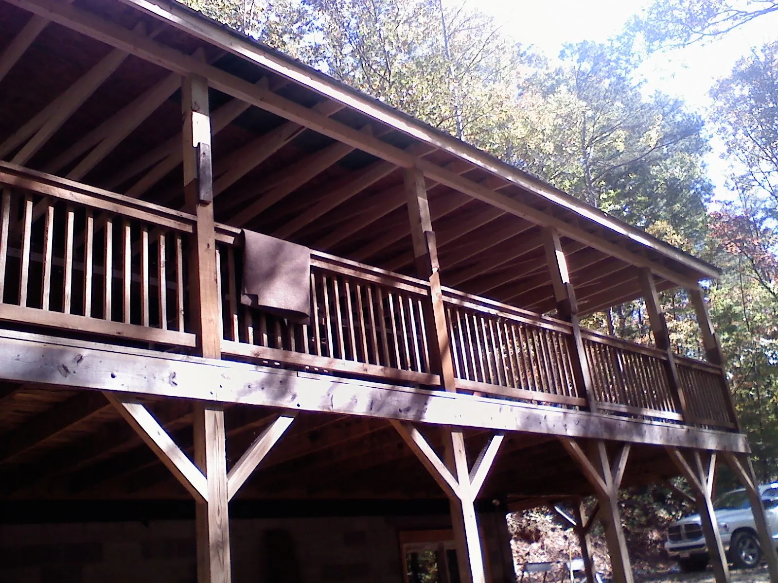 Timber framing under a new elevated porch and deck — Roof Leak Repair in Arkville by Roofing Brothers